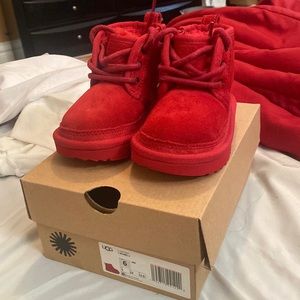 Red Neumel 2 Ugg .. Worn once, too small size 6c toddlers